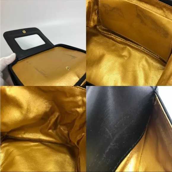 GIANNI VERSACE Medusa Vanity Bag Floral Checker Nylon & Leather Vintage RARE - Picture 8 of 10